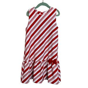 Gymboree Red White Candy Cane Holiday Dress Girls 8